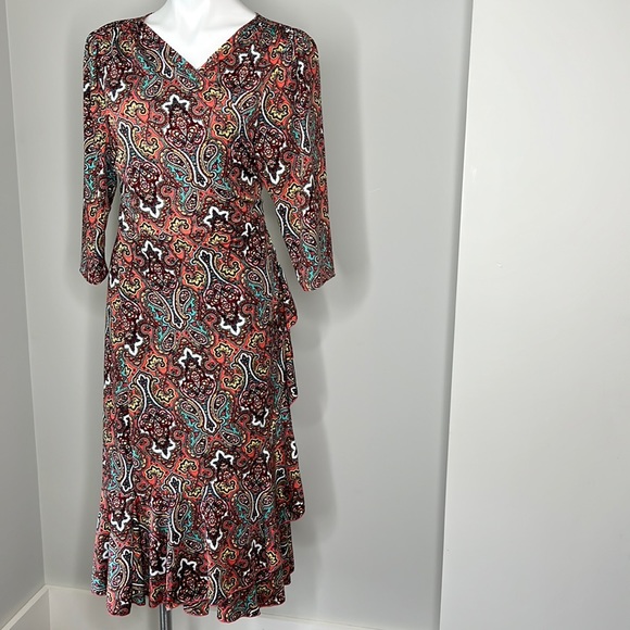 Kiyonna Dresses & Skirts - Kiyonna Whimsy Wrap Dress Damask Pattern size 2 plus
